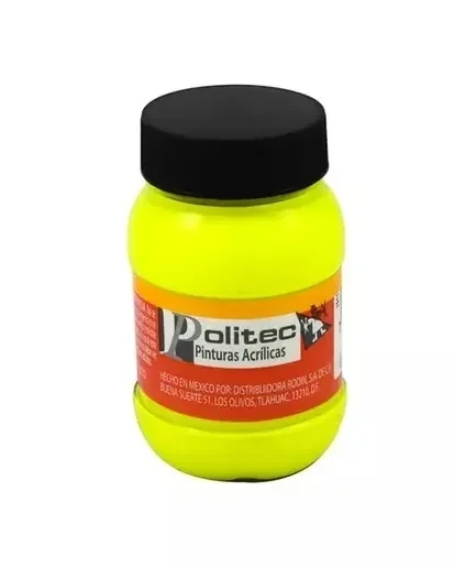 Politec pintura amarillo fluorescente frasco 100 ml