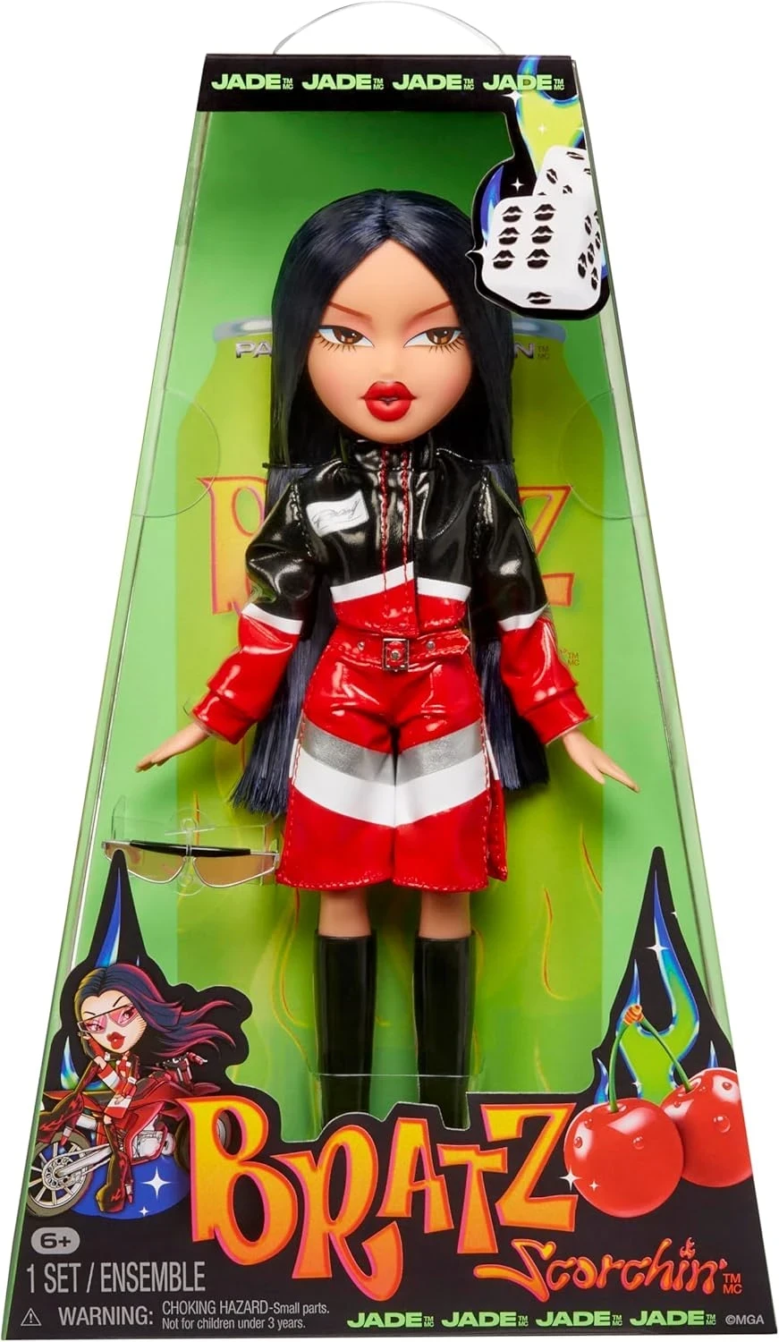 Bratz Muñeca de moda Scorchin' Jade con accesorios