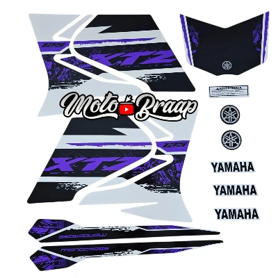 Xtz 125 Calcomanias rasgado 2025 blanco morado negro
