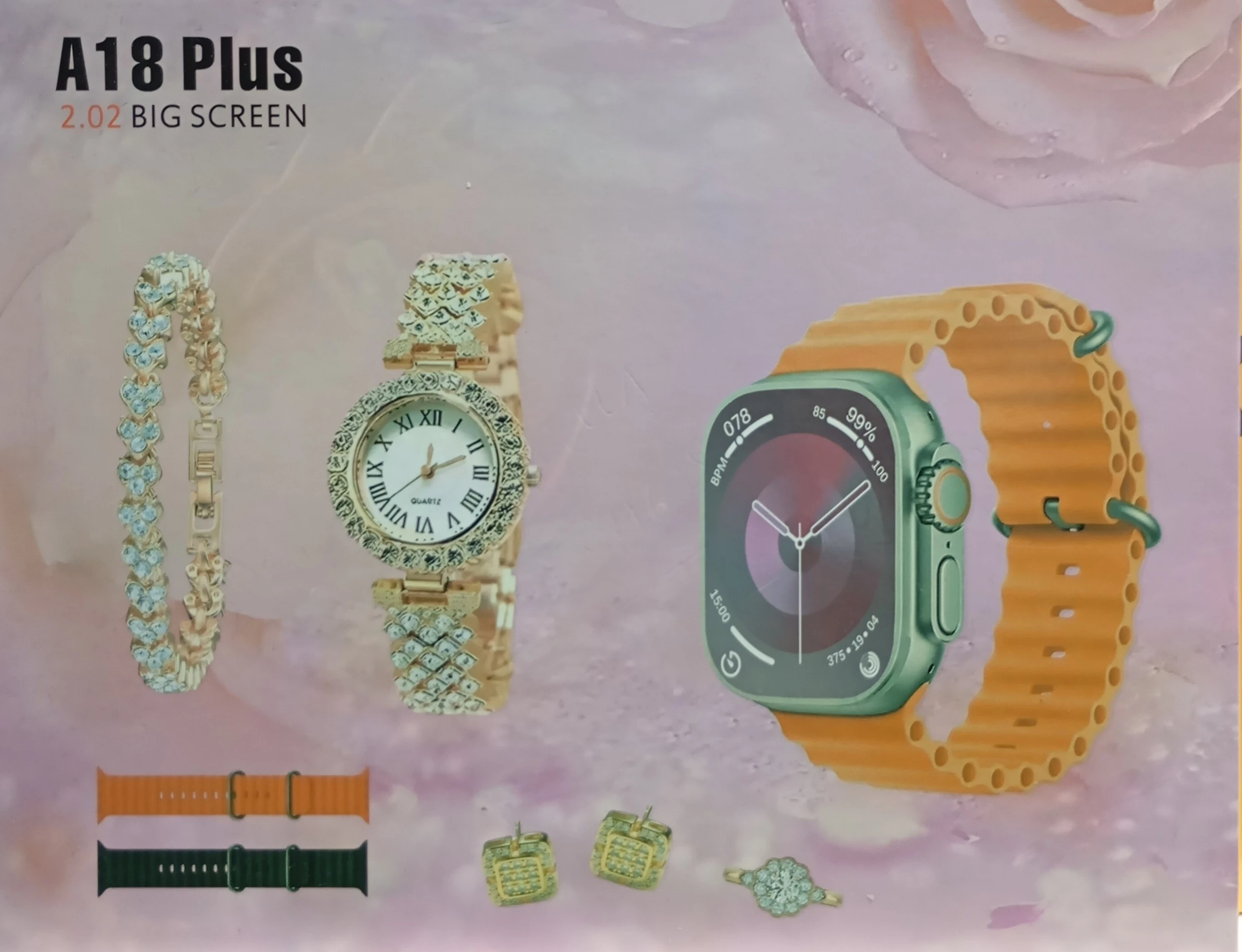 SMARTWATCH A18 PLUS + JOYERÍA 