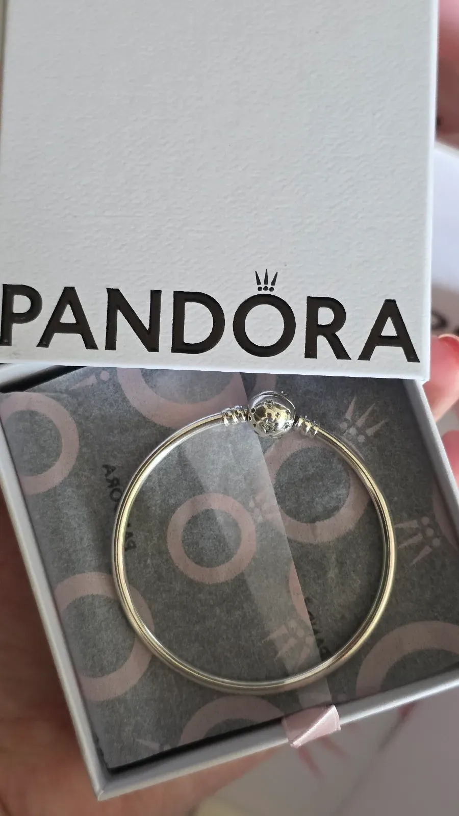 Pandora Silver Moments Stars & Galaxy Bangle bracelet  3
