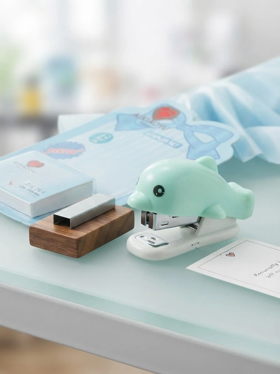Set de engrapadora con grapas enbforja de delfin  3