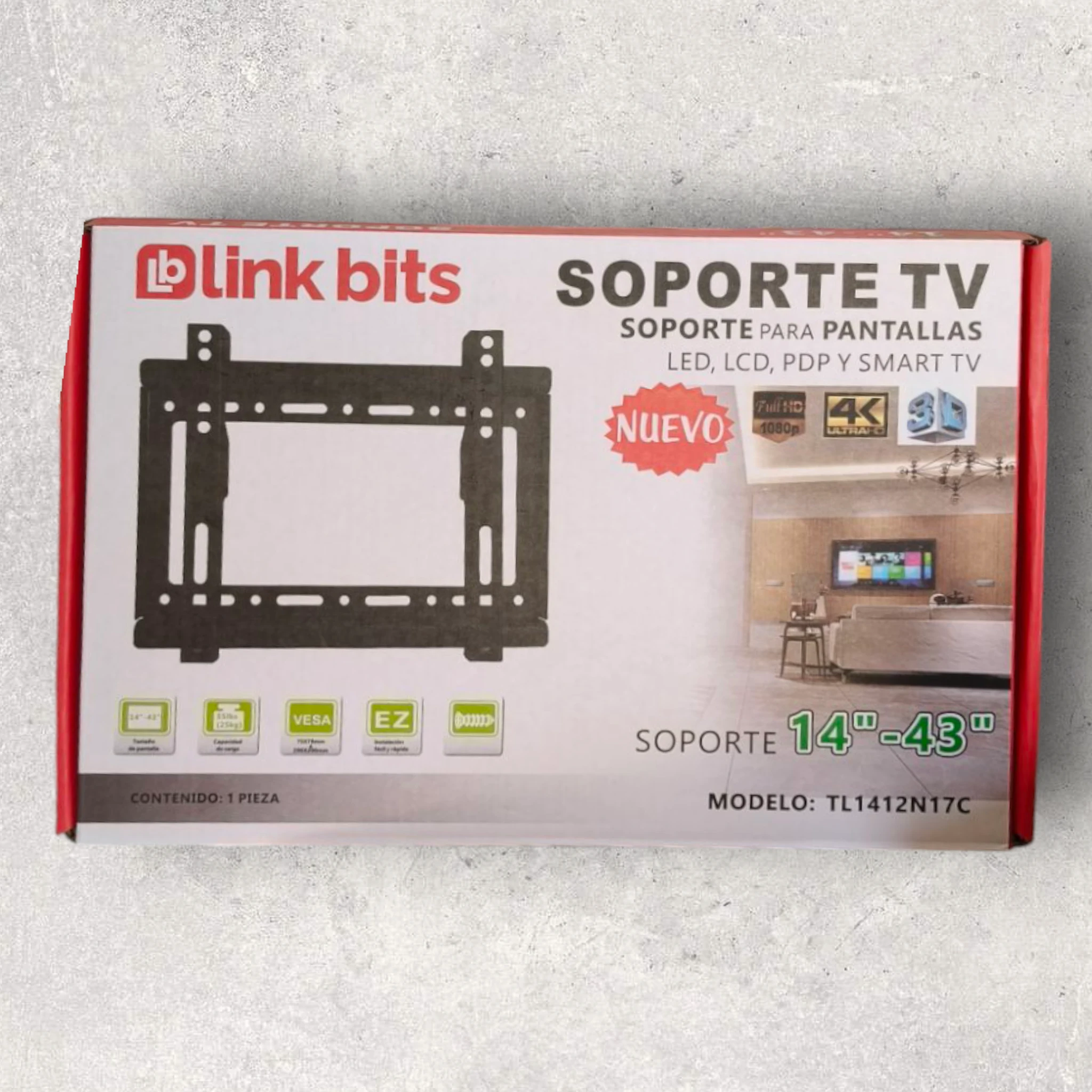 Soporte para TV de pantallas de 14 a 43 pulgadas