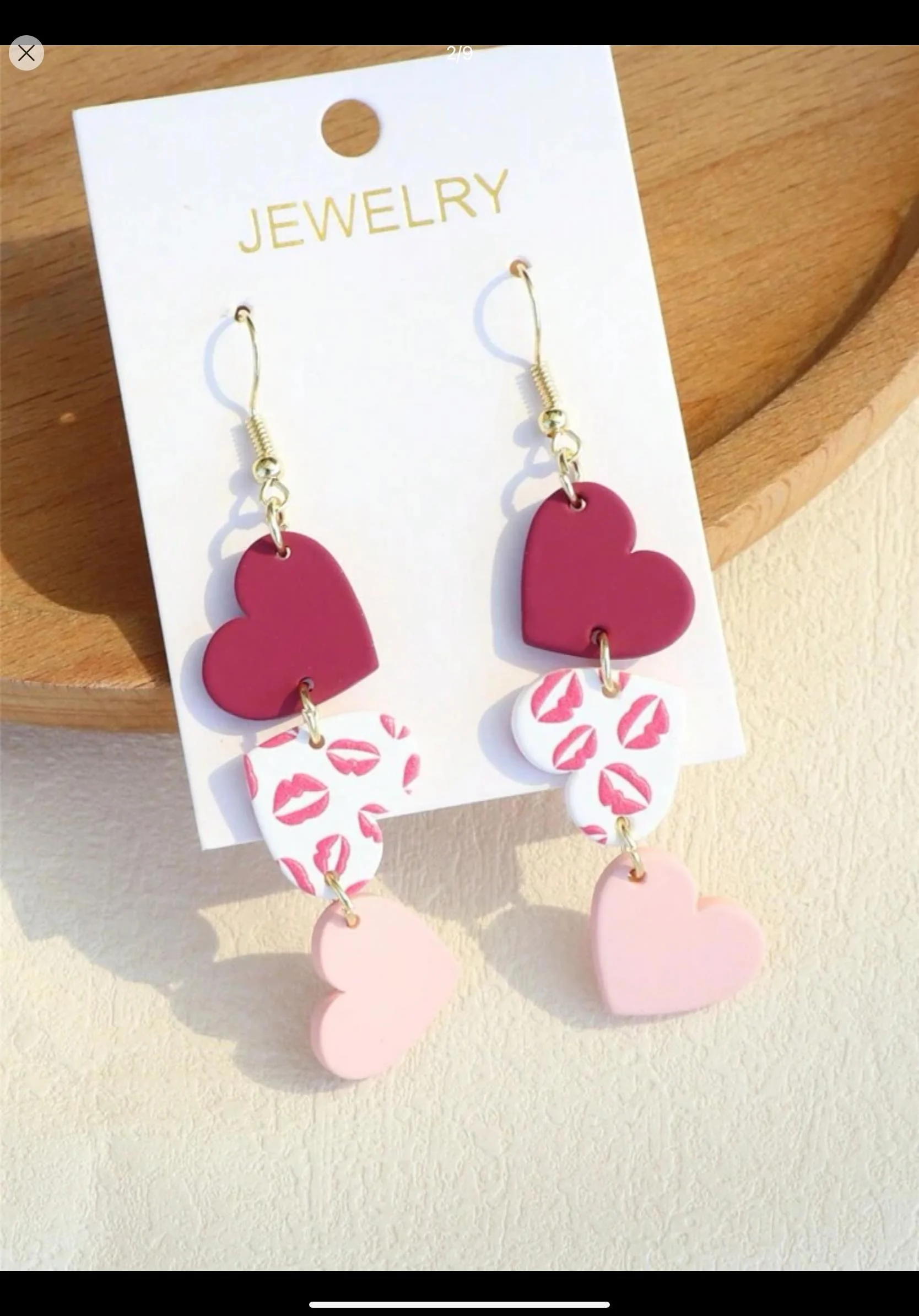 Aretes largos de corazón