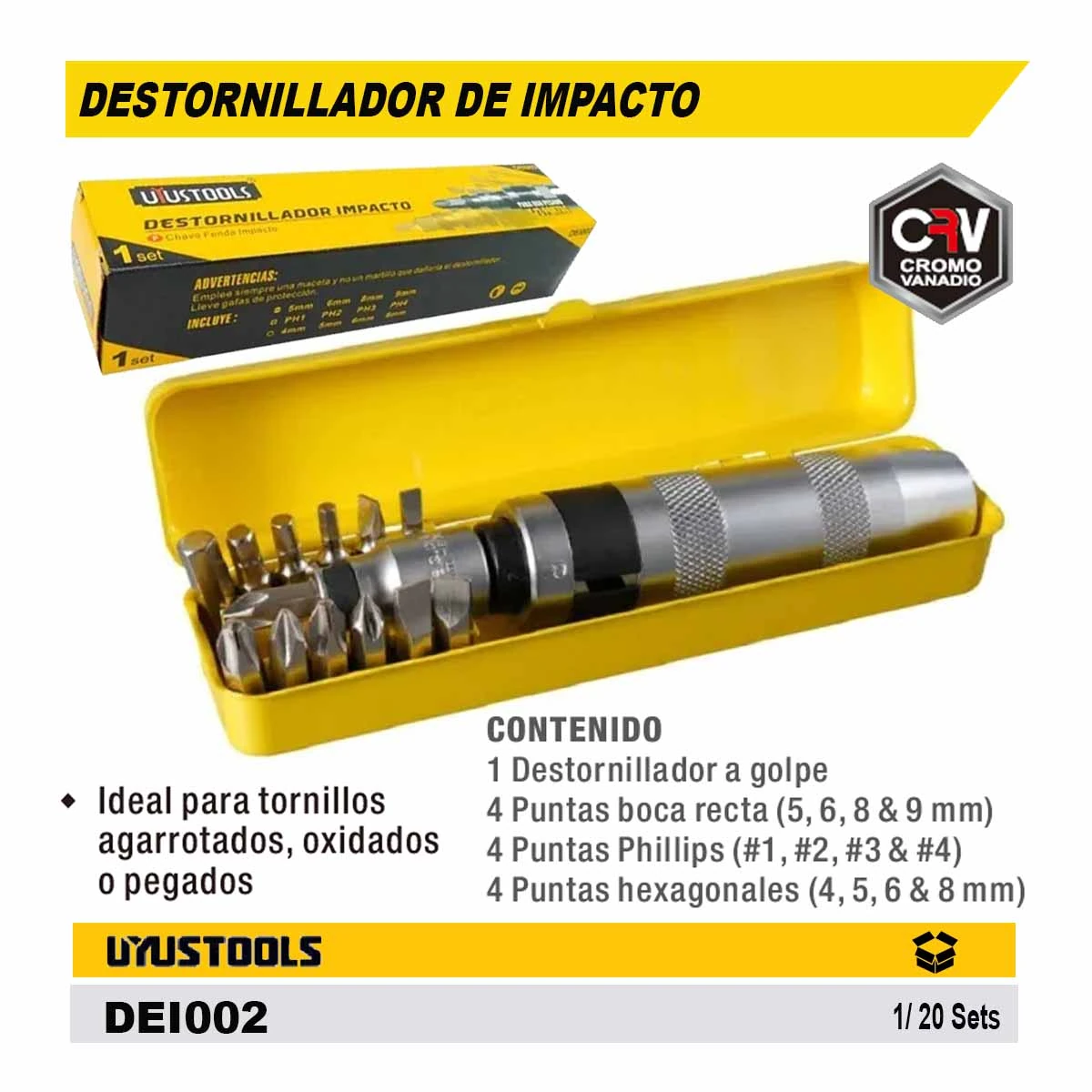 DESTORNILLADOR IMPACTO UYUST 13puntas