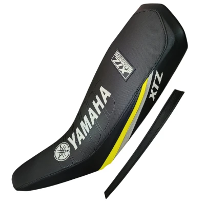 TP XTZ 125 Forro Tapizado cold line negro / amarillo limon / gris / negro / letrero en medio DW
