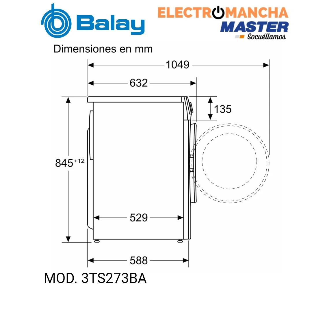 LAVADORA BALAY 3TS273BA 7 KG. 1200 RPM. CLASE A 4