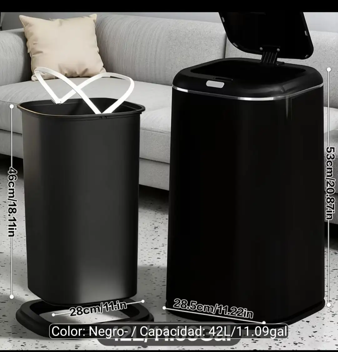 Cesto para basura 42 L tapa inteligente  2