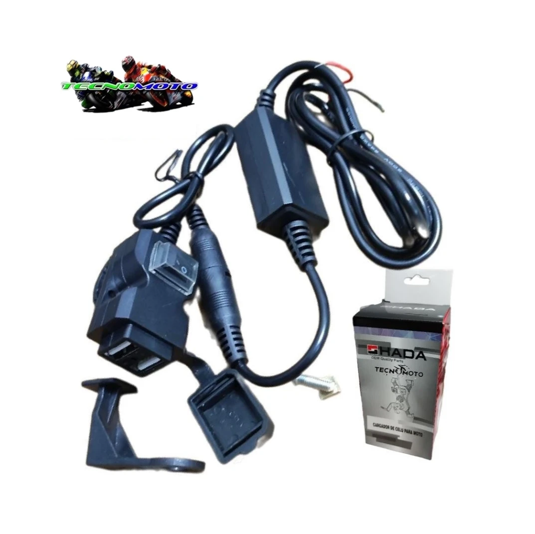 CARGADOR USB MOTOS DOBLE USB Y BOTON OFF -49073
