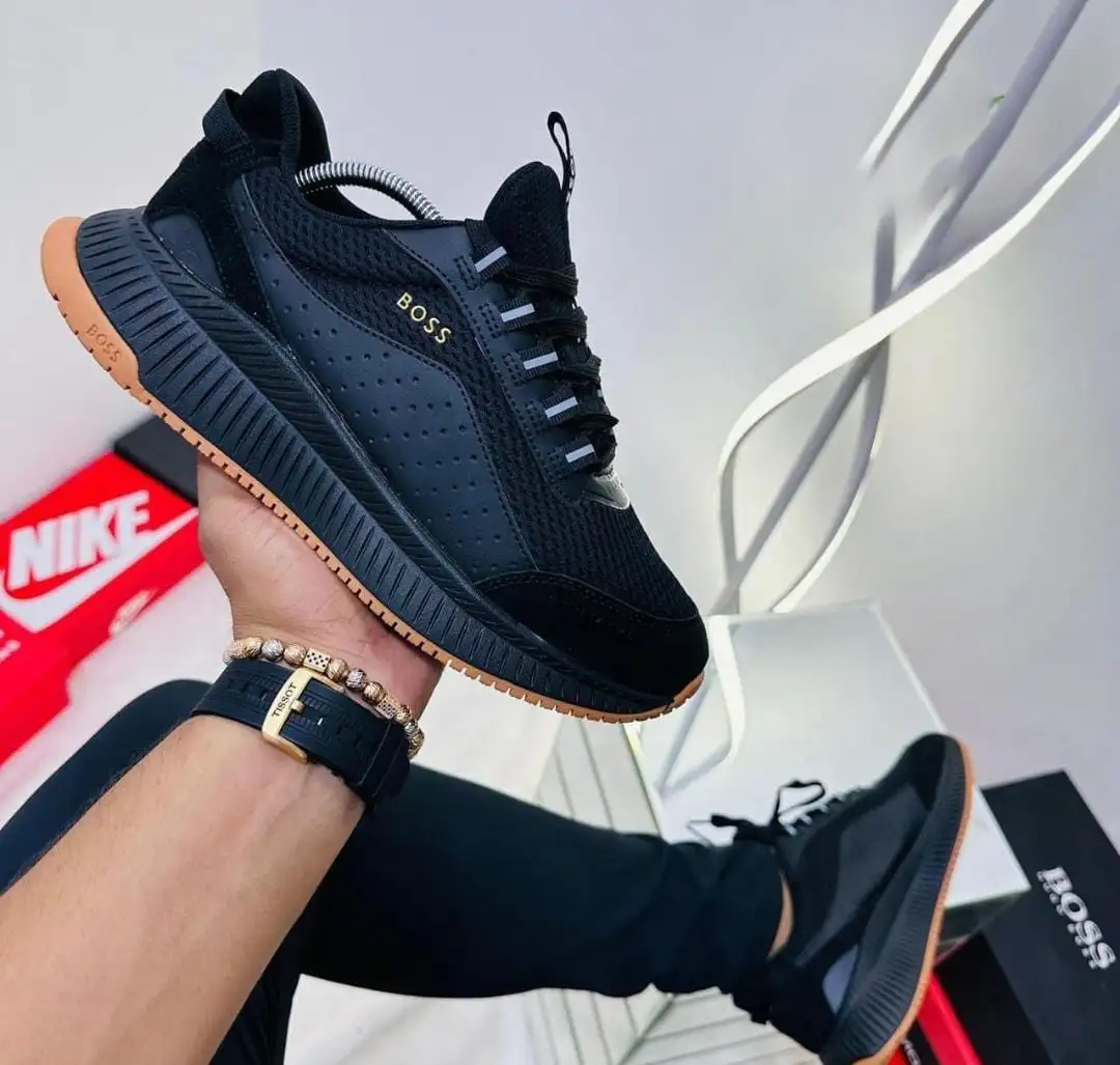 Tenis Hugo Boss Negro Naranja Caballero 