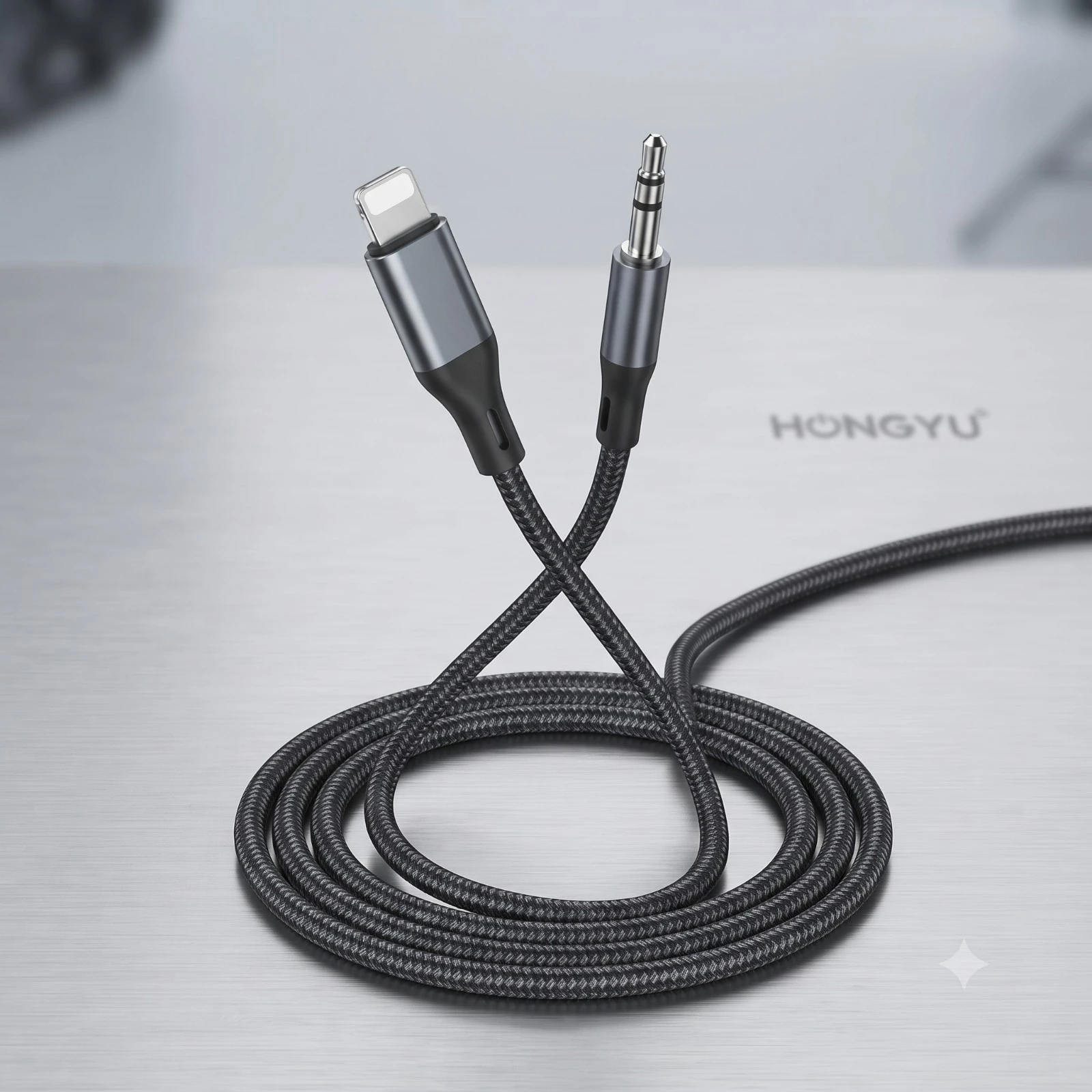 Cable Auxiliar HONGYU HY-48 Lightning a Jack 3.5mm