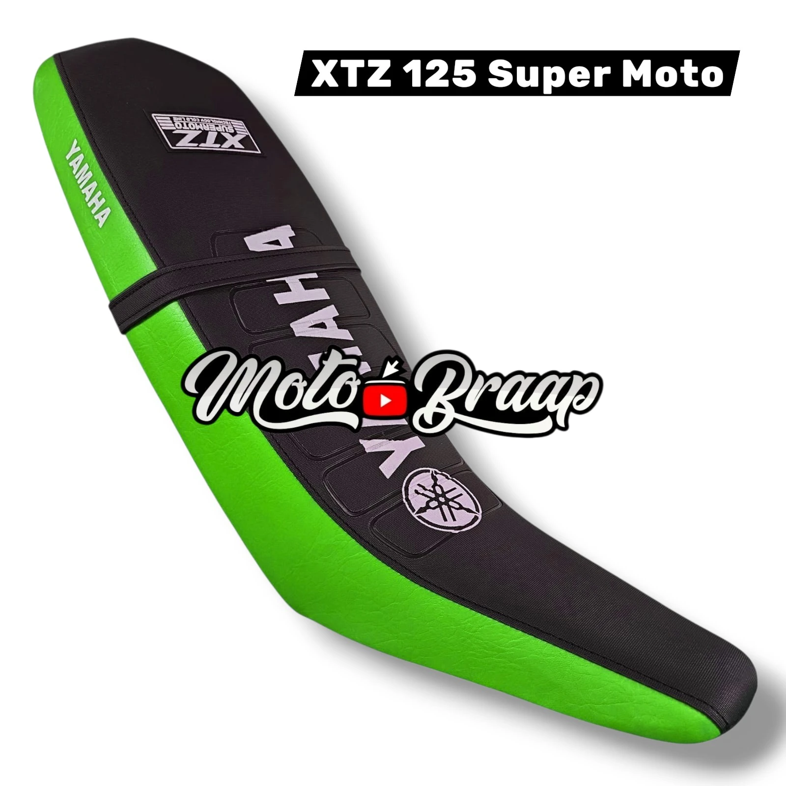 TP XTZ 125 Forro Tapizado super moto negro / verde / letrero en medio DW