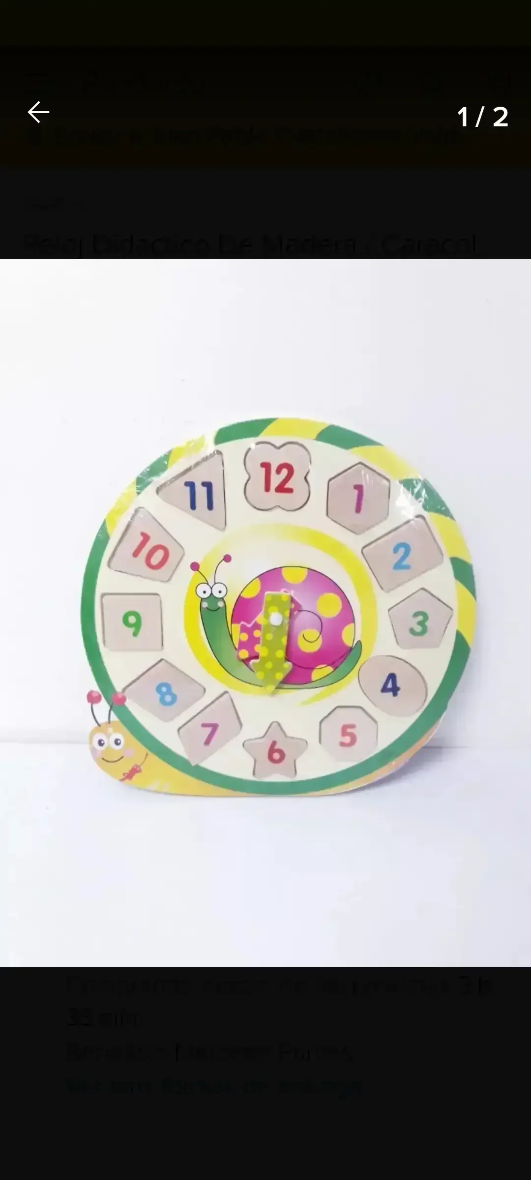 Reloj de ensarte rompecabezas de madera