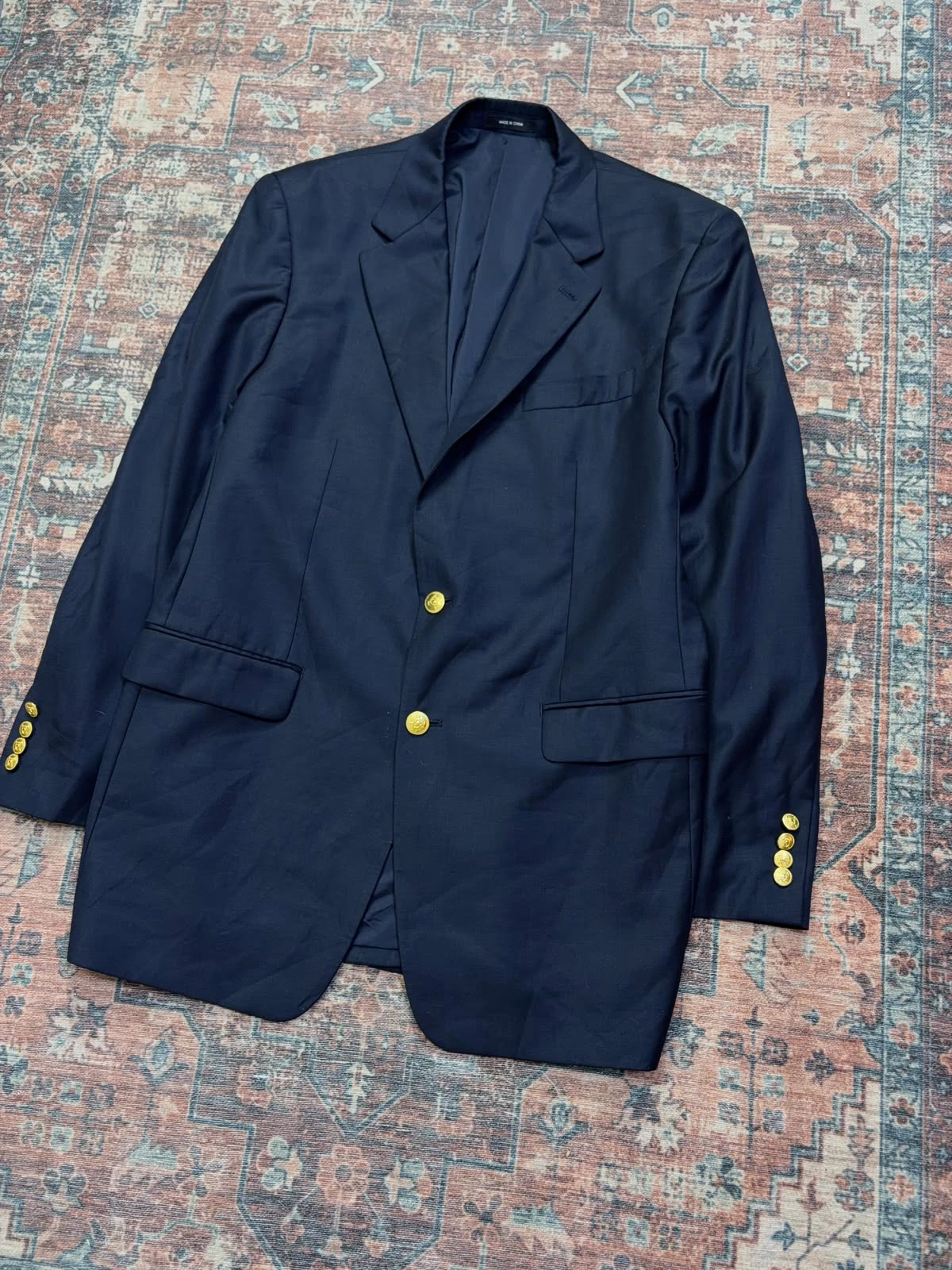 LAUREN RALPH LAUREN 100% PURE NEW WOOL NAVY BLAZER