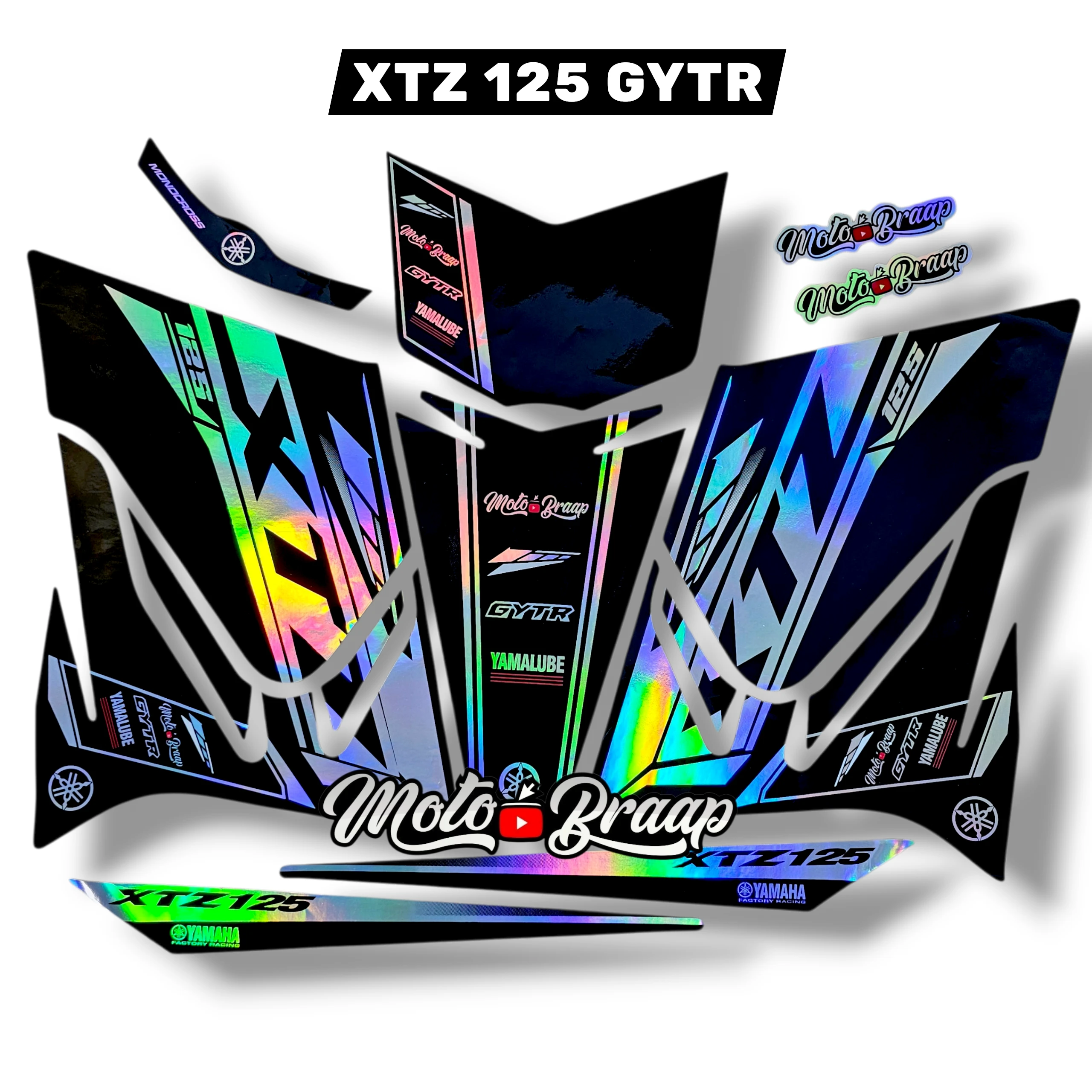 Xtz 125 Calcomanias GYTR TORNASOL Negro