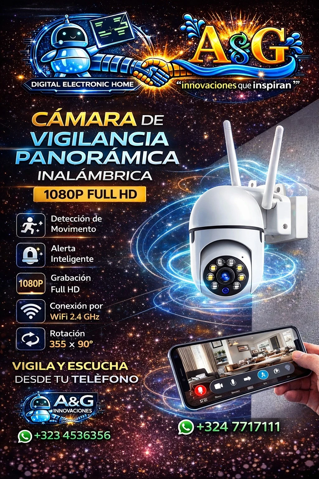 Cámara panorámica wifi