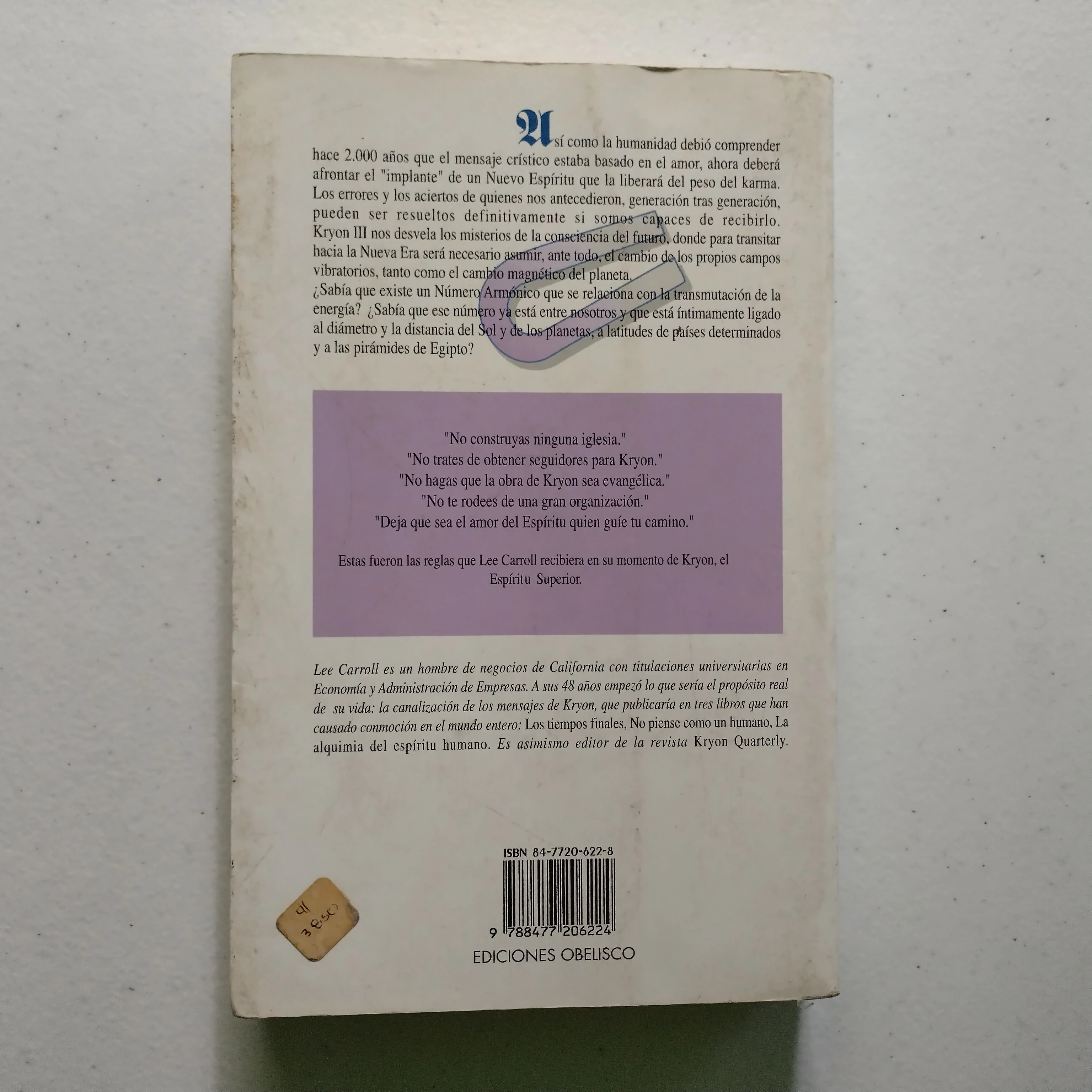 La alquimia del espíritu humano, Lee Carroll, usado  2