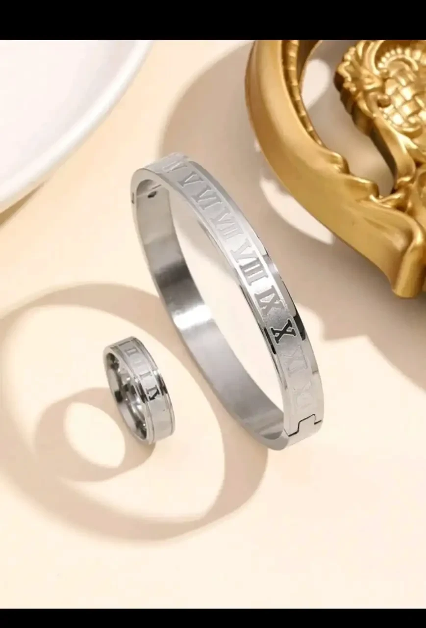 Set pulsera y anillo/ Numeros romanos 3