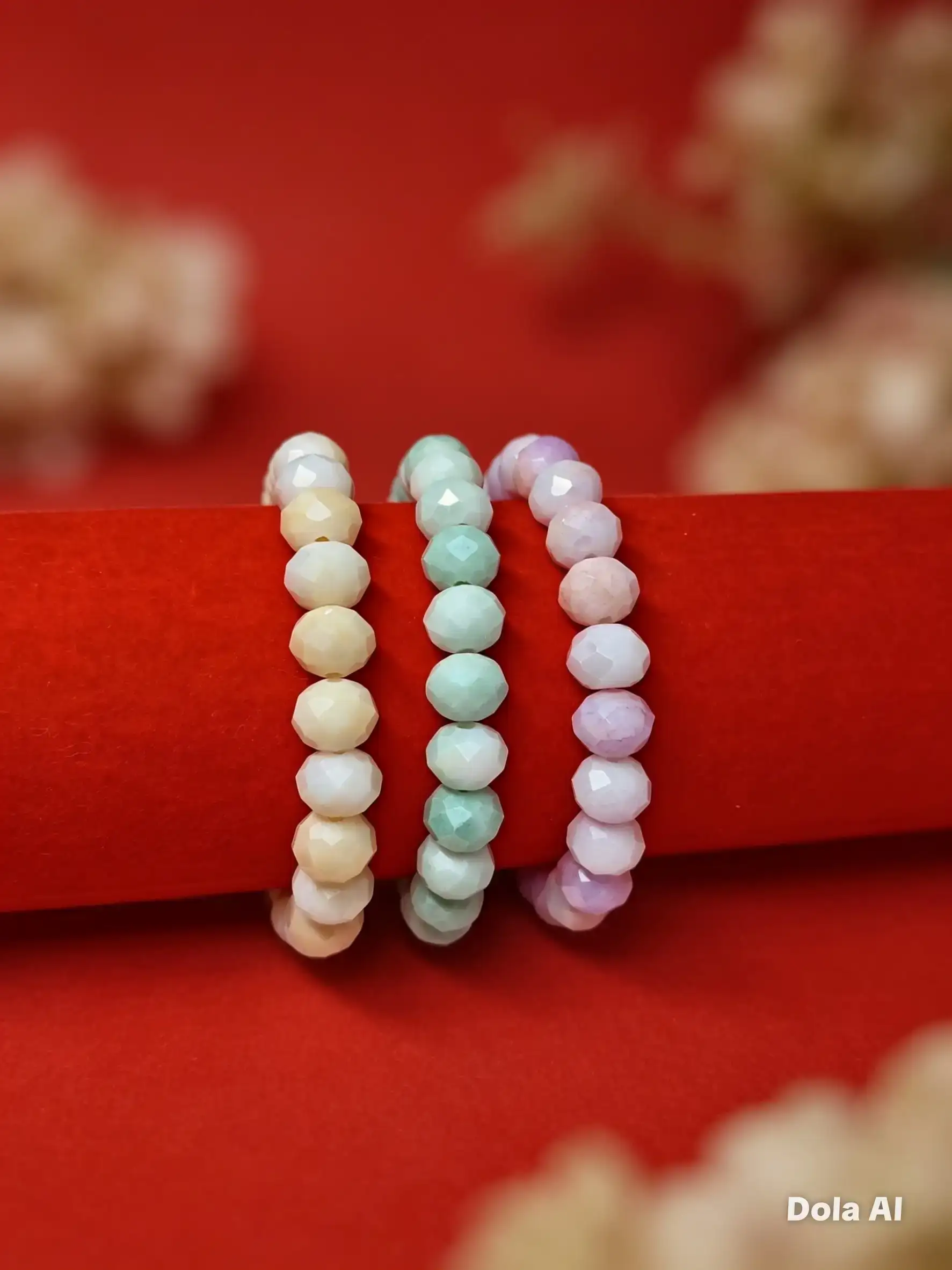 Pulseras de color facetado en cristal 