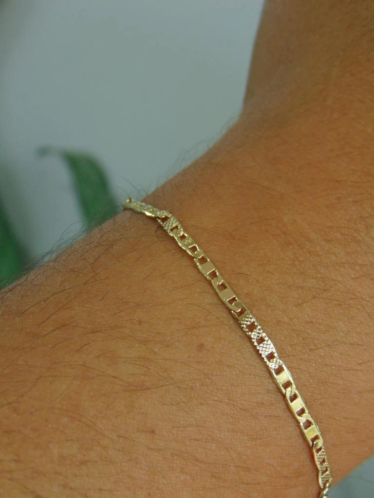 PULSERA RODIO DOR HOMBRE TEJIDO SINGAPOUR 3MM | 20CM LARGO  2