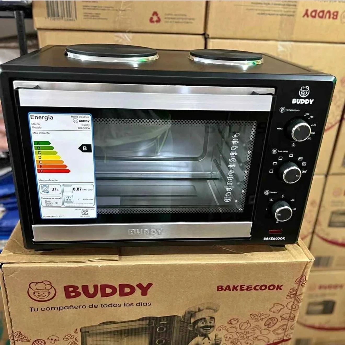 HORNO ELÉCTRICO BUDDY 60LTS C/ANAFE