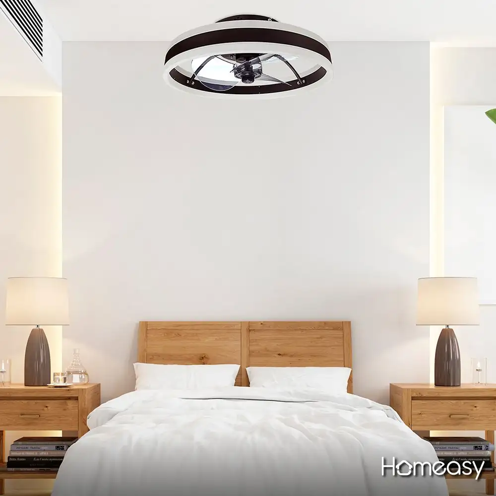 Ventilador de techo con lámpara inteligente y control remoto 