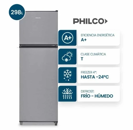 HELADERA PHILCO 300LTS SILVER