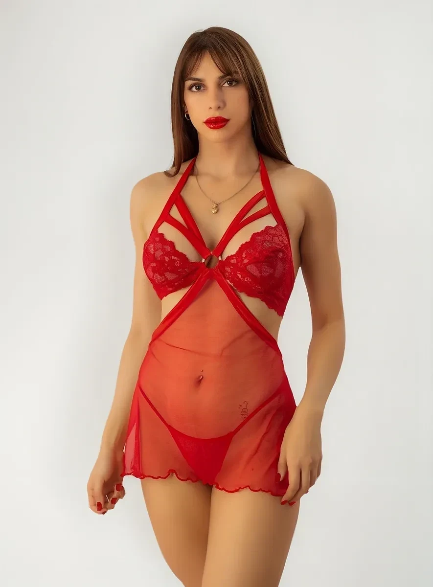 Babydoll Tul con Puntilla y Aro Berlin