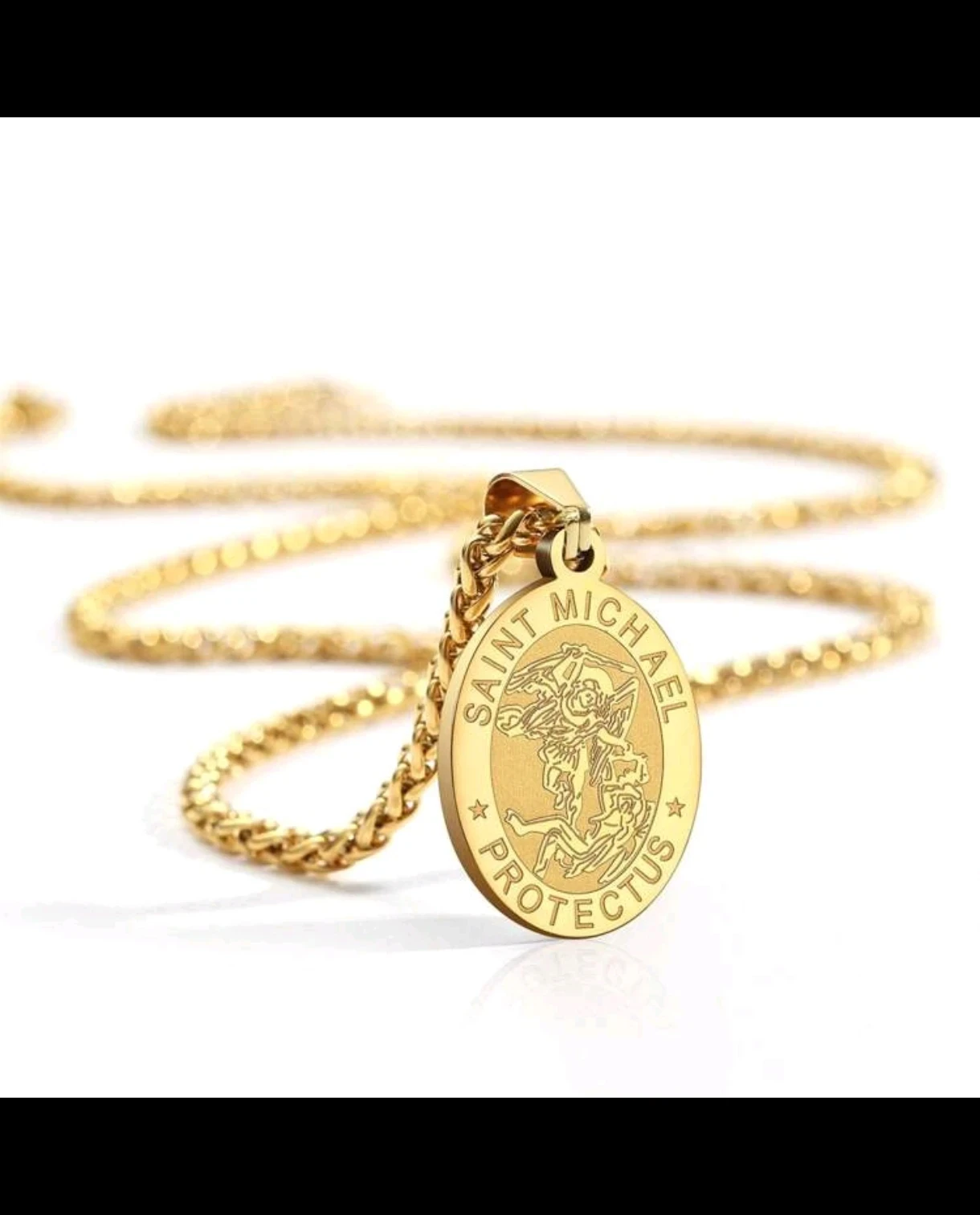Cadena con Medalla de San Miguel Arcángel en Acero Inoxidable 2