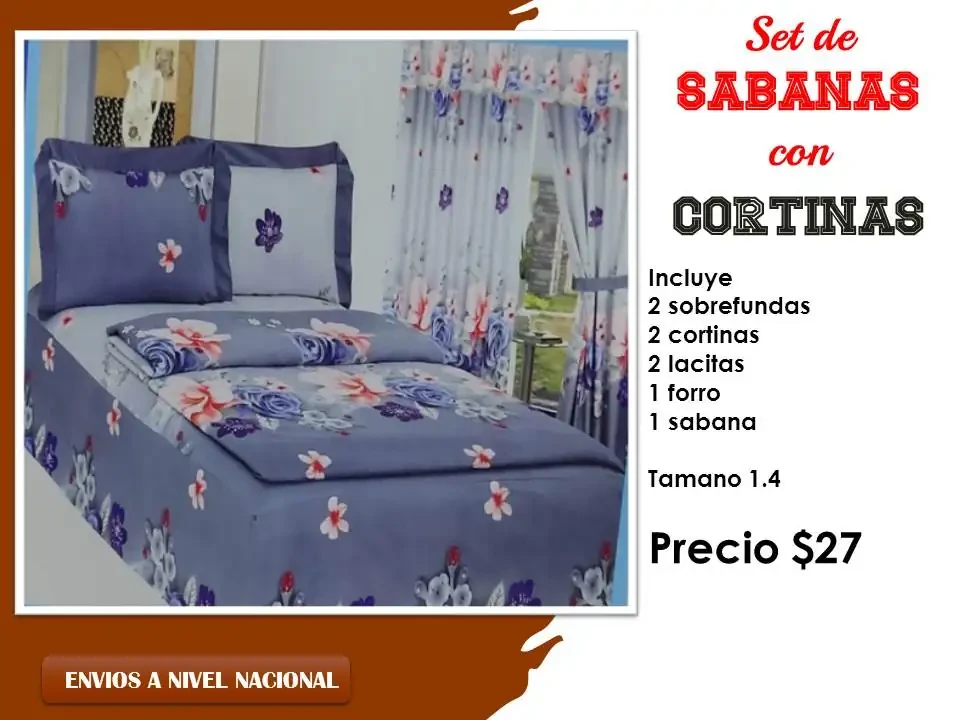Set de sabanas con cortinas 