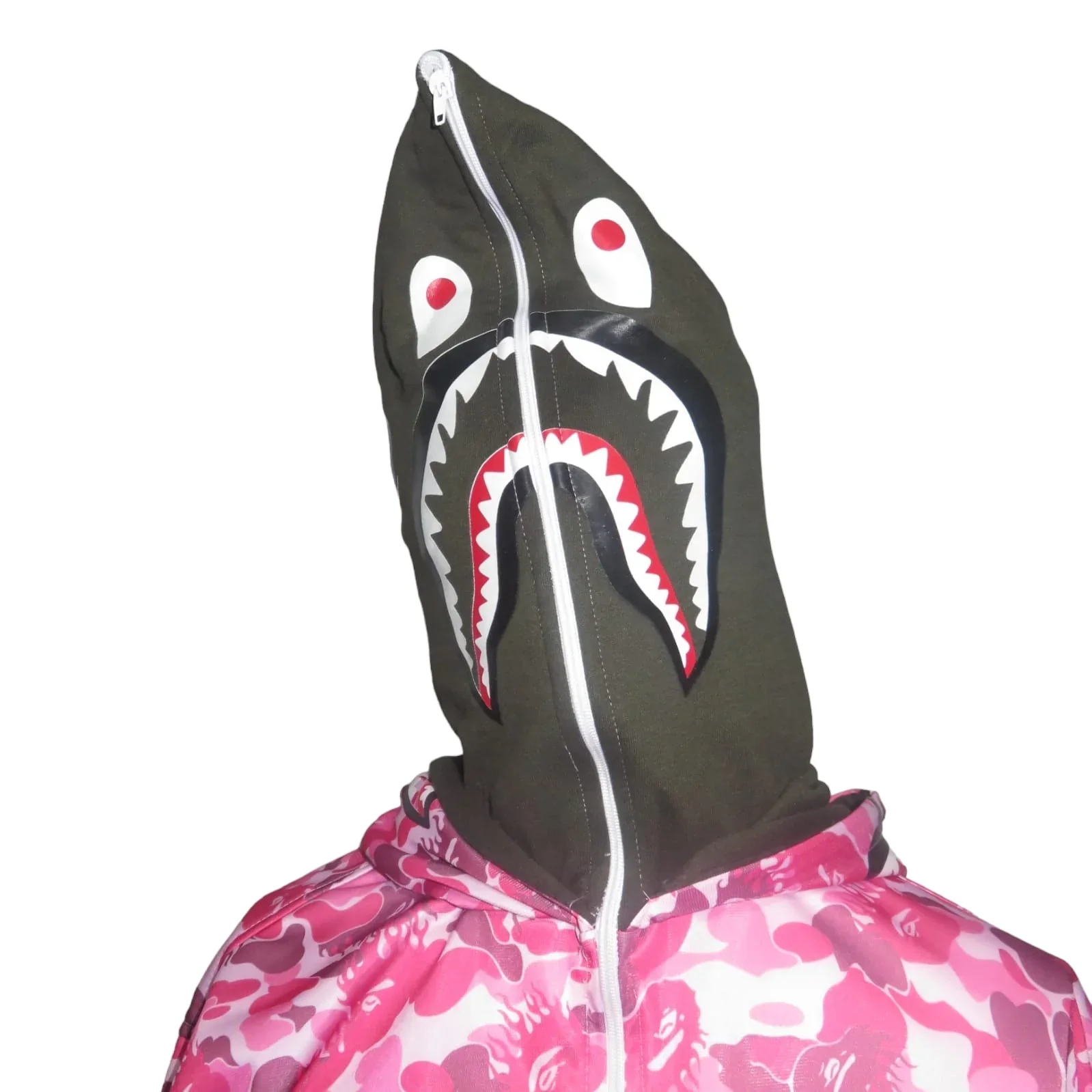 Chamarra doble gorro shark rosa moteada 8