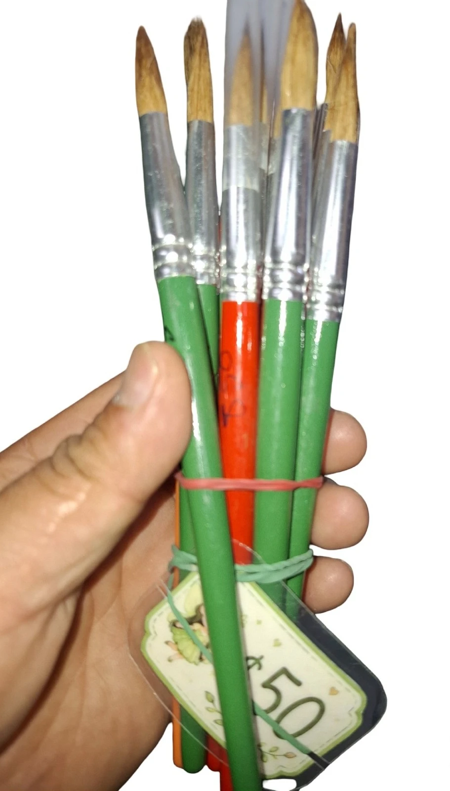 pincel rojo y verde serda suave