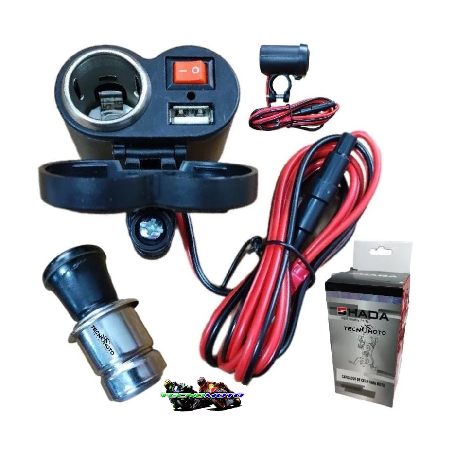 CARGADOR USB MOTOS T/ENCENDEDOR BOTON OFF -49074