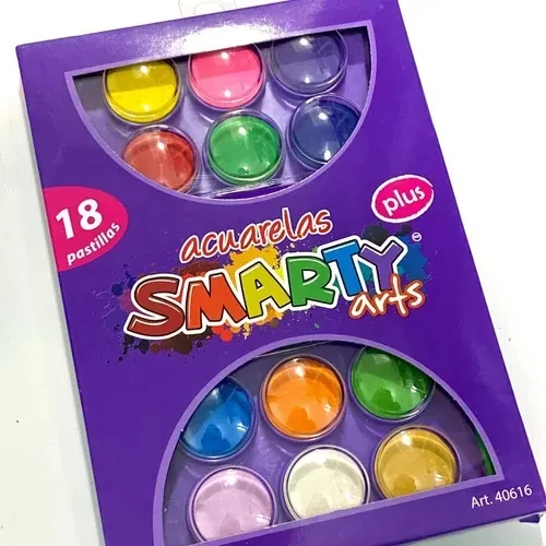 Acuarelas smarty estuche con 18 pastillas