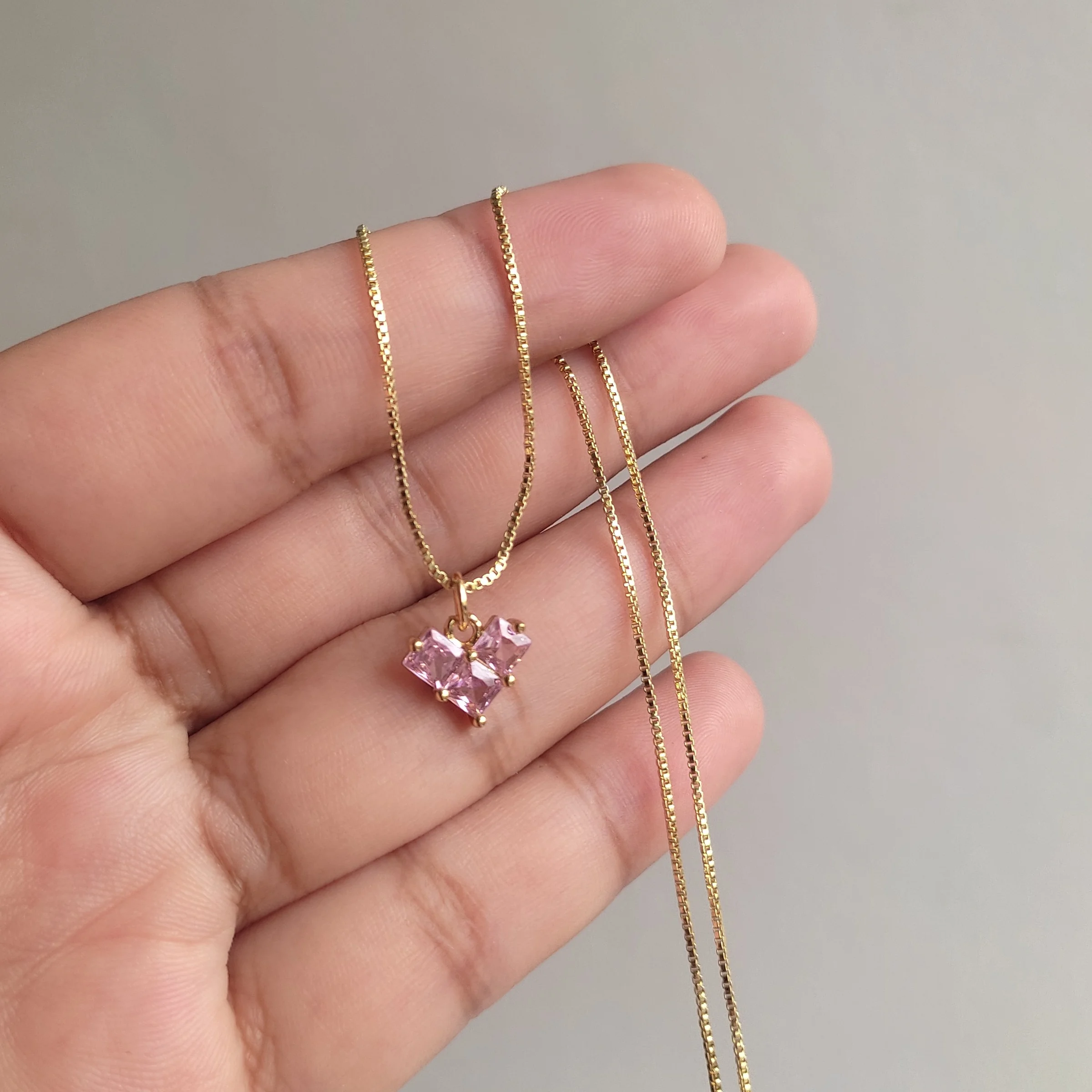 CADENA CORAZON ROSA 2