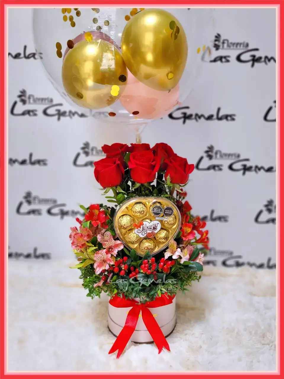 Rosas +chocolates +globo