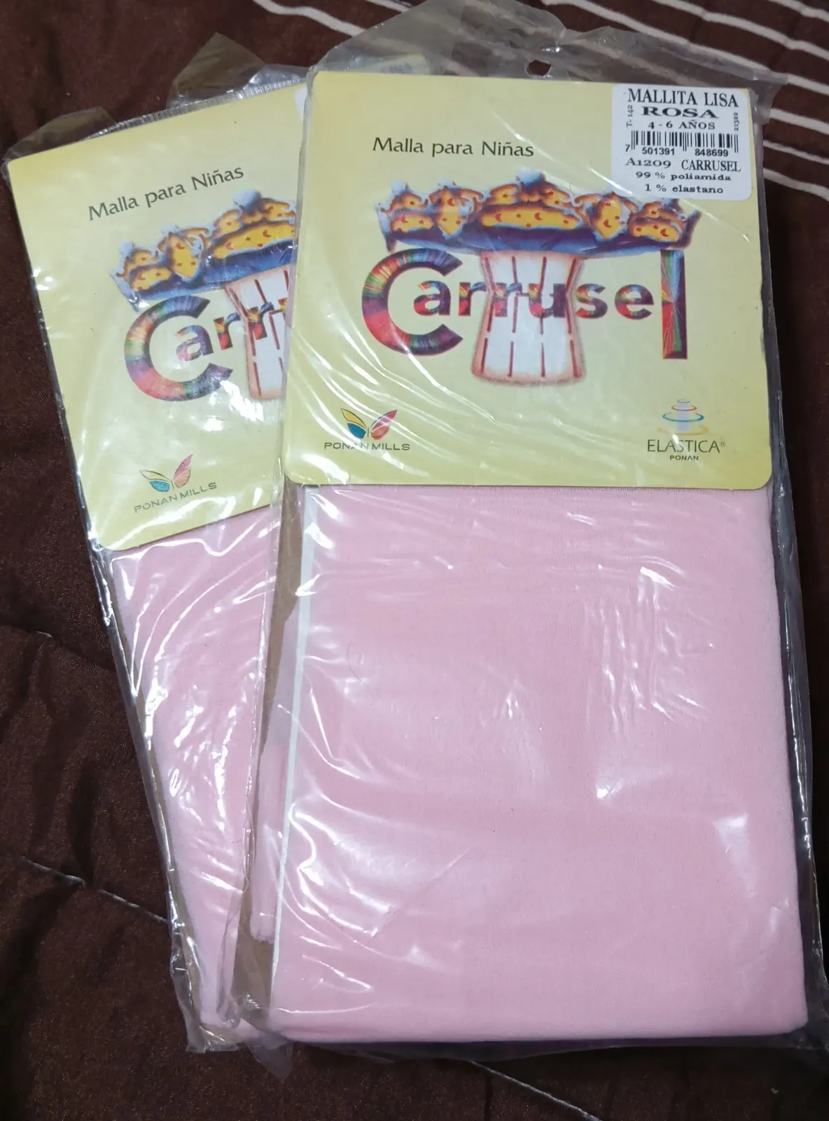 Malla lisa de poliamida nylon delgadas Carrusel 4-6 años rosa