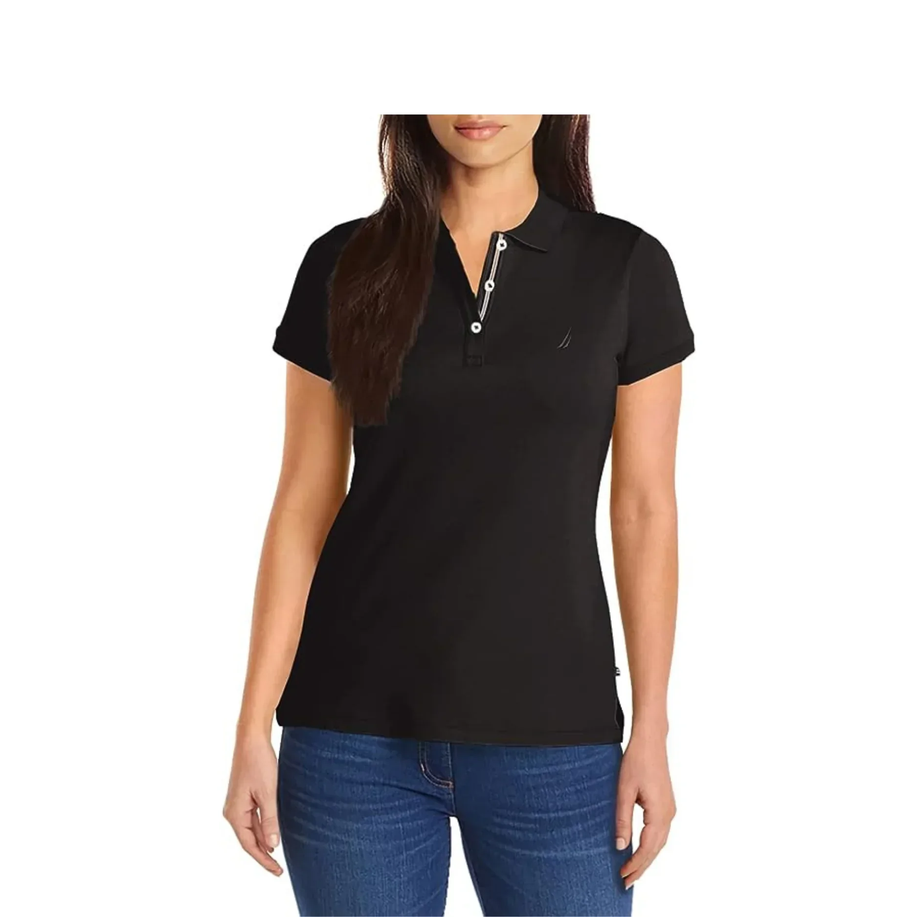 Nautica Camisa polo negra de manga corta