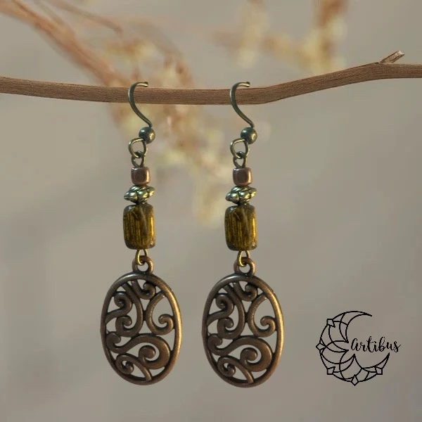 Pendientes Bohemios con diseño geométrico