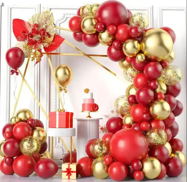 Set super guirnalda globos 118pcs rojo/dorado/bordo