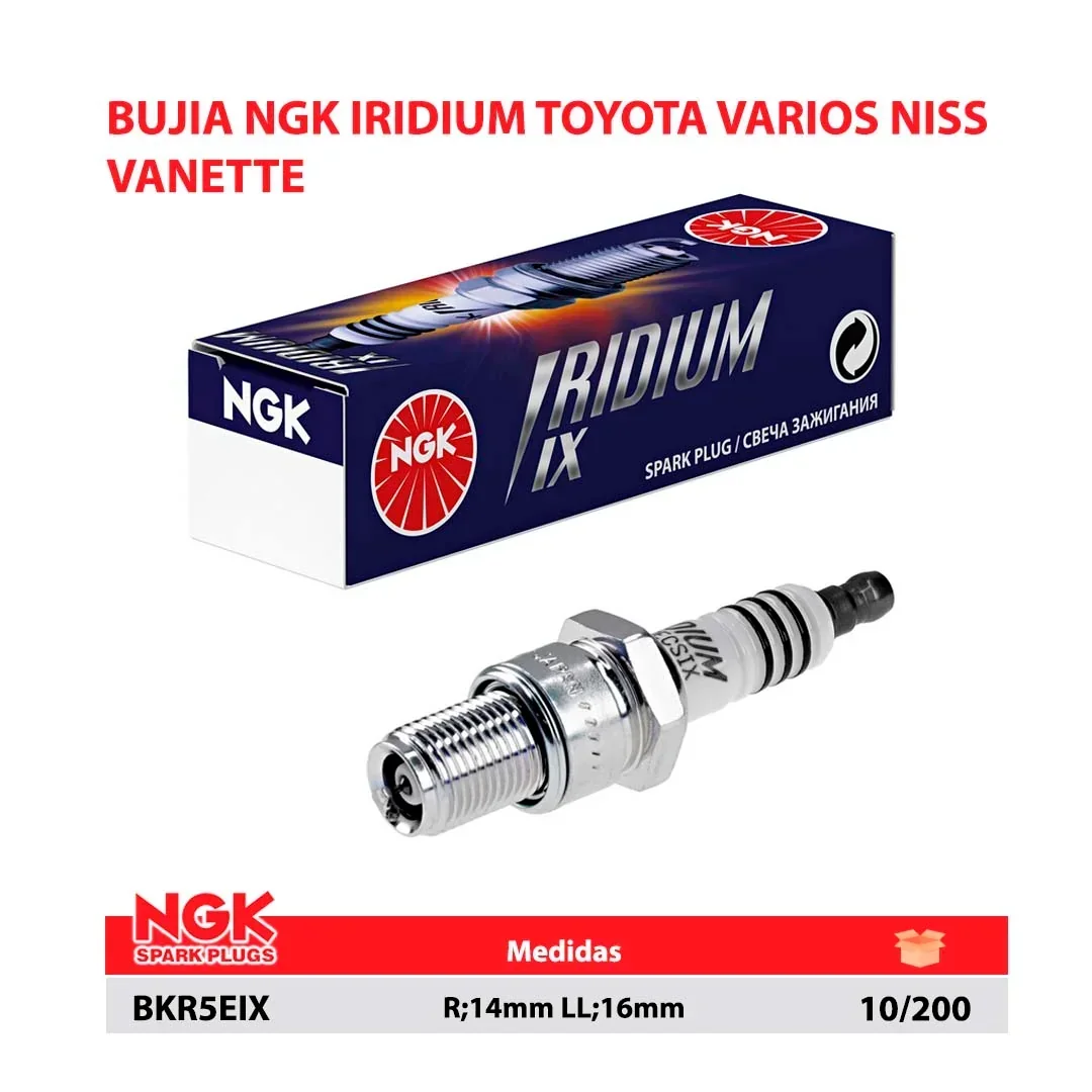 BUJIA NGK IRIDIUM TOYOTA VARIOS NISS VANETTE R;14mm LL;16mm