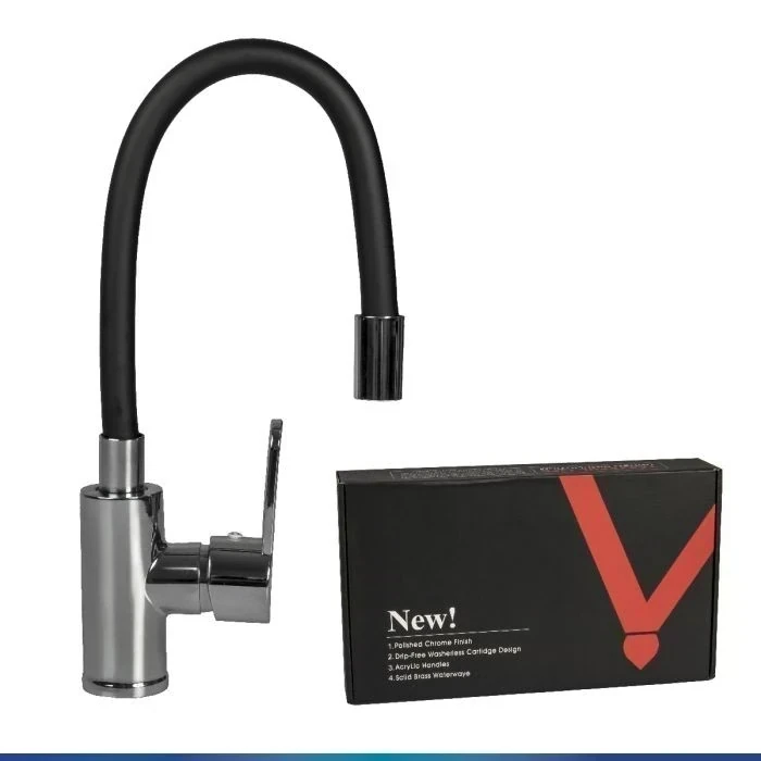 Canilla Grifería De Cocina Monocomando Flexible Cromo N02 4