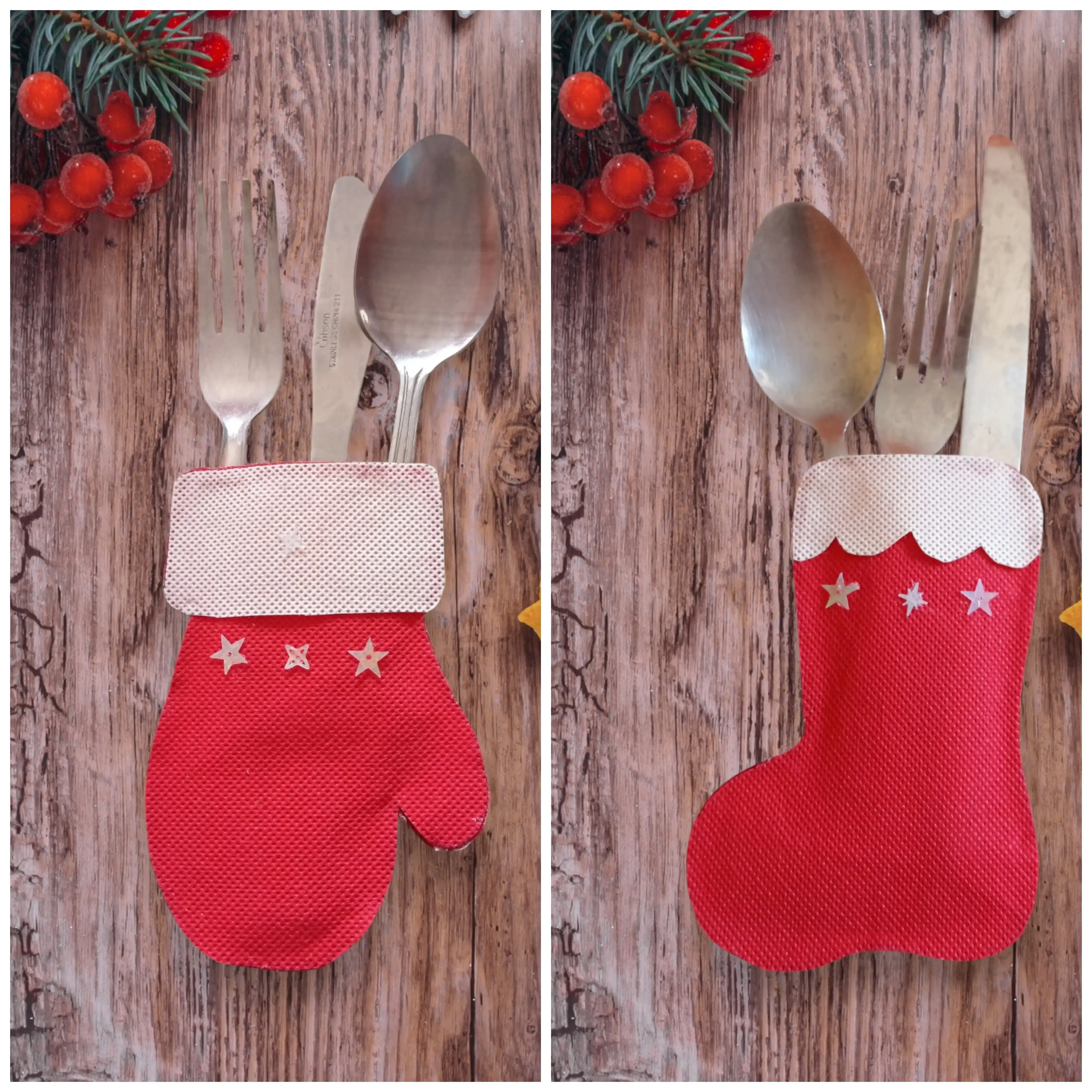 Porta cubiertos navideños