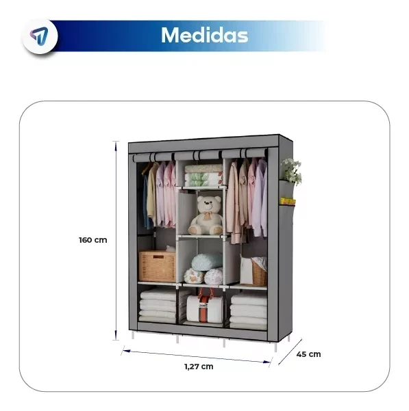 Armario Portatil Waggs Arpo001 Gris 3