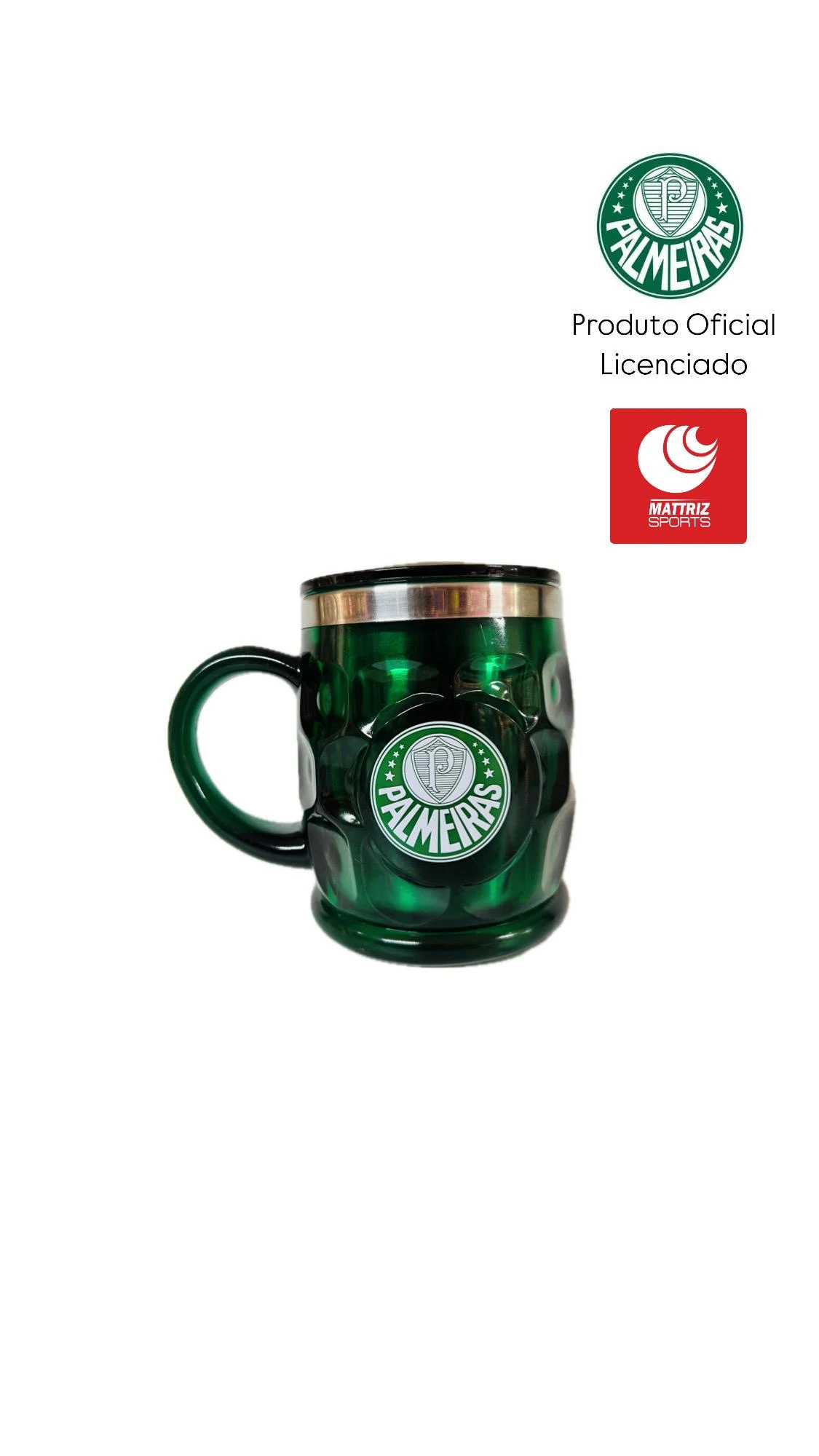 CANECA TÉRMICA PLASTICO + INOX PALMEIRAS 