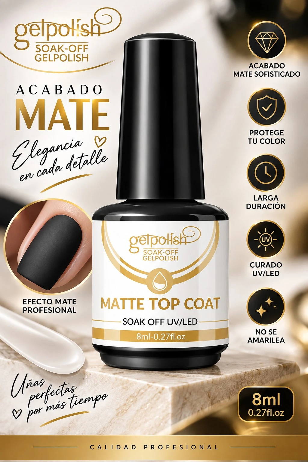 gelpolish top coat matte mini x 8ml