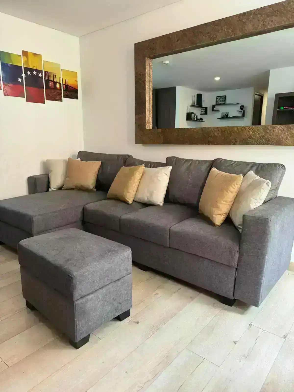 Sala en L moderna 
