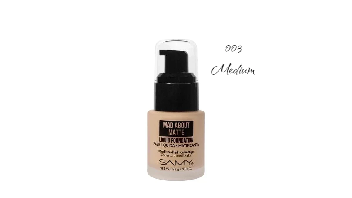 samy base liquida matificante tono 003 medium