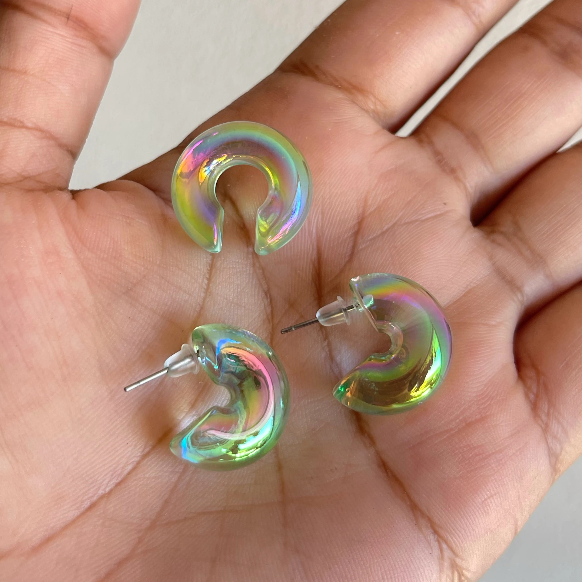 SET ARETES + EARCUFF BURBUJA DANISHA