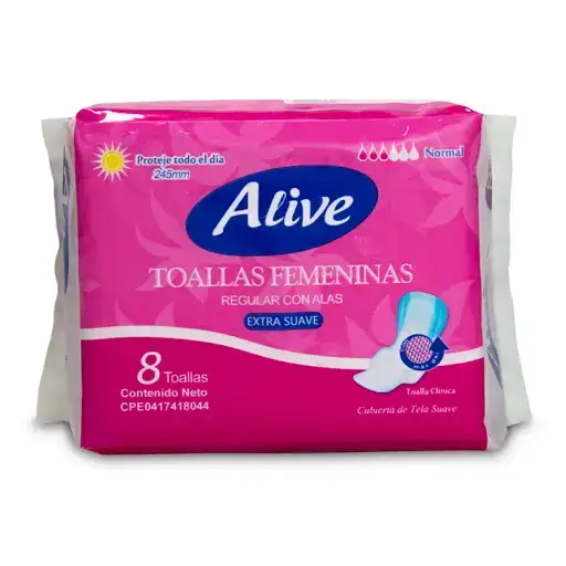 Toallas Alive Rosado 8 Uni